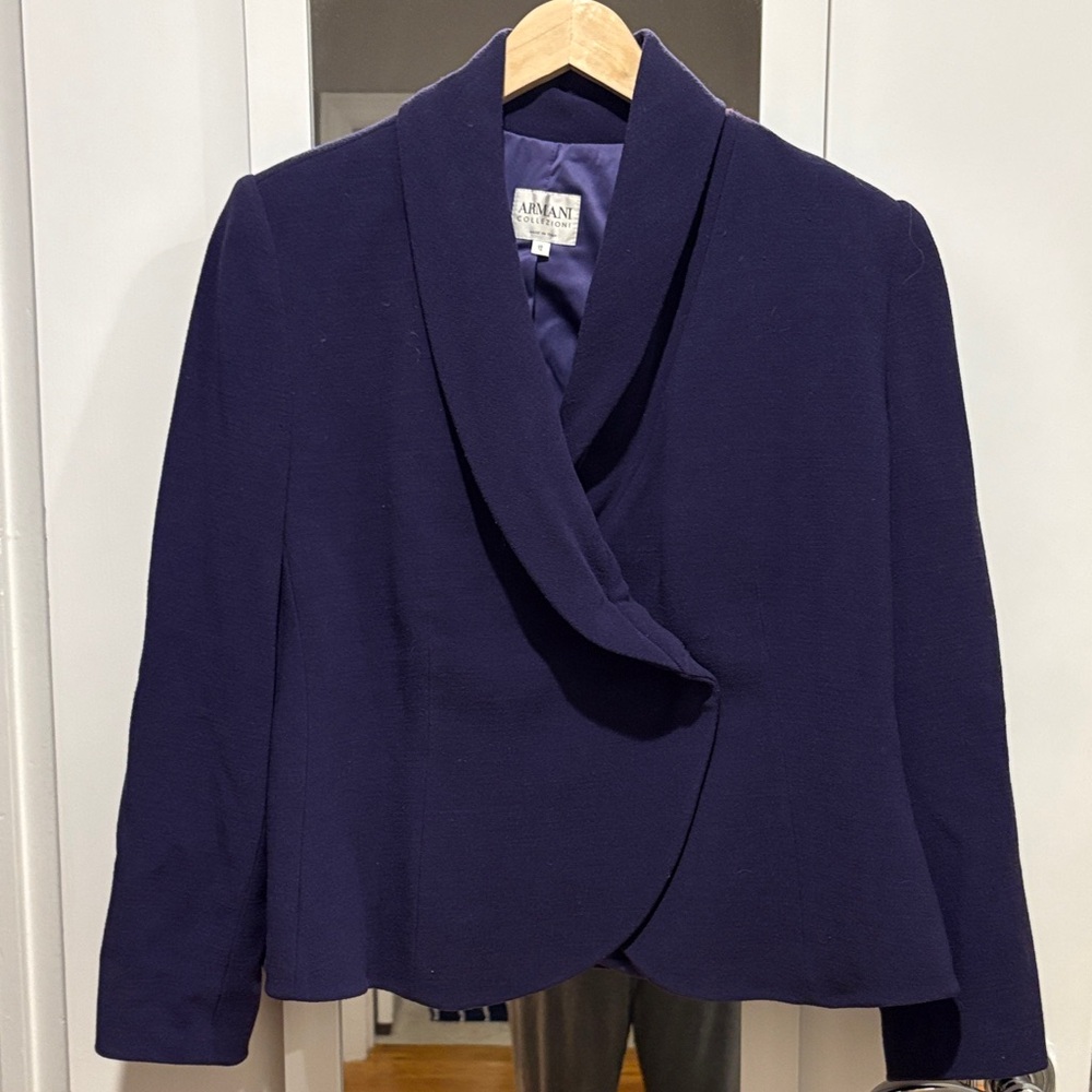Armani Collezioni Deep Purple Shawl Collar Blazer